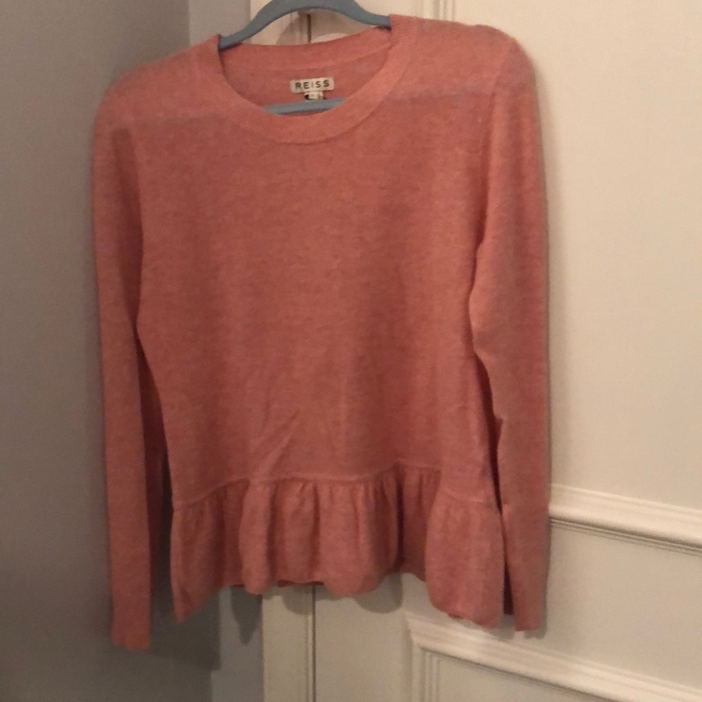 Reiss Coral Knit Sweater Size L Like New